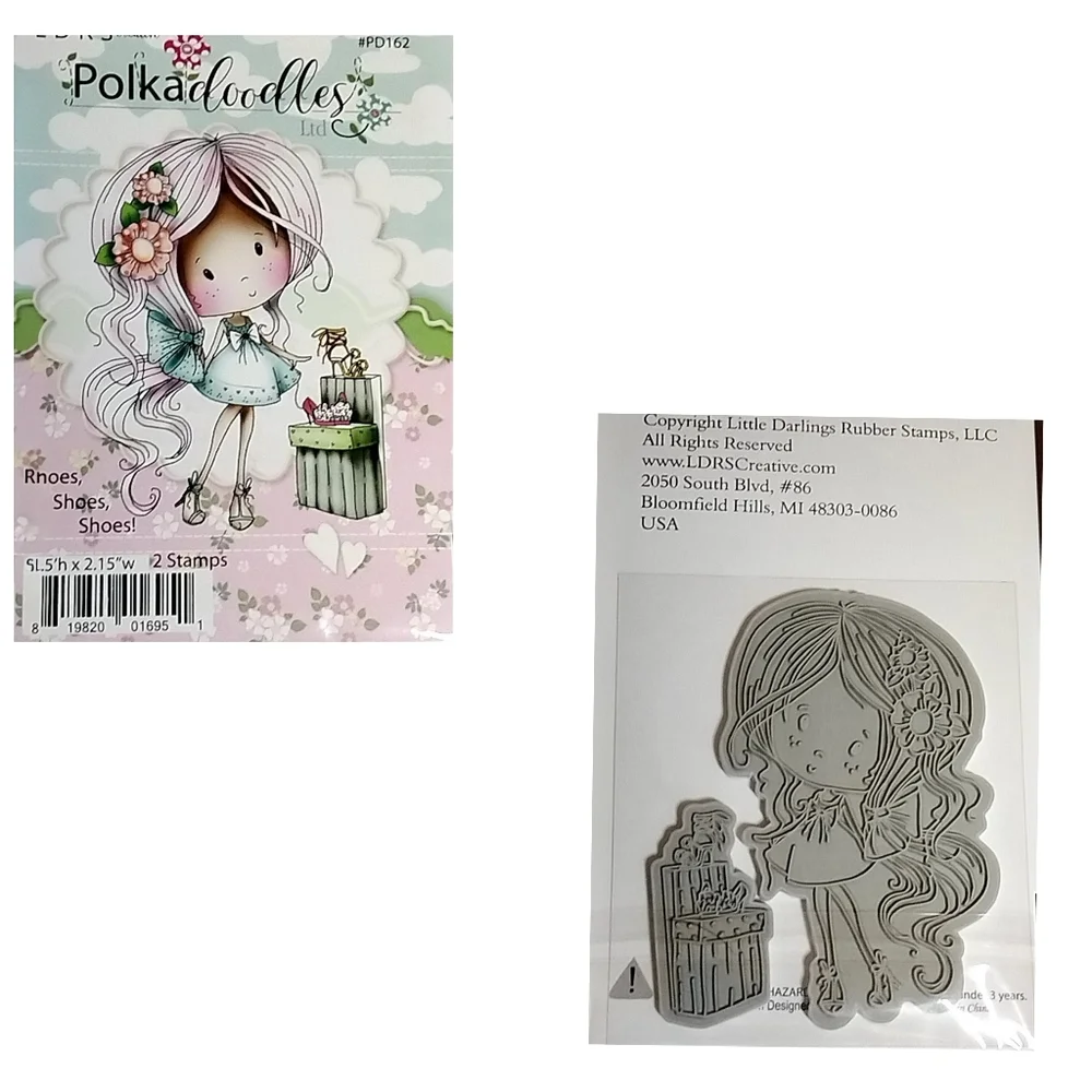 Polkadoodles Rubber Stamps 3-Pc Collection Set L•D•S•R NWT.